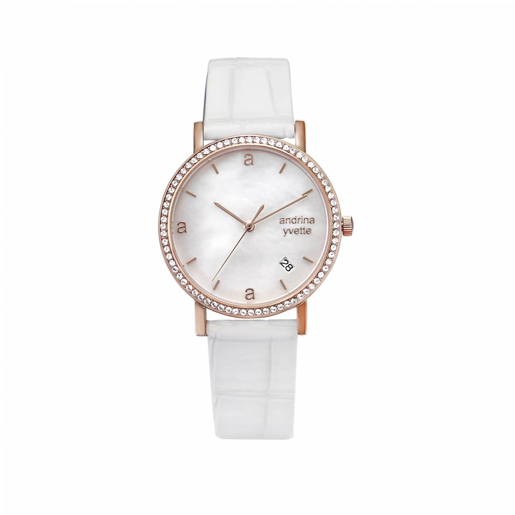 Classic Mother of Pearl Rose Gold | Ivory White Genuine Leather