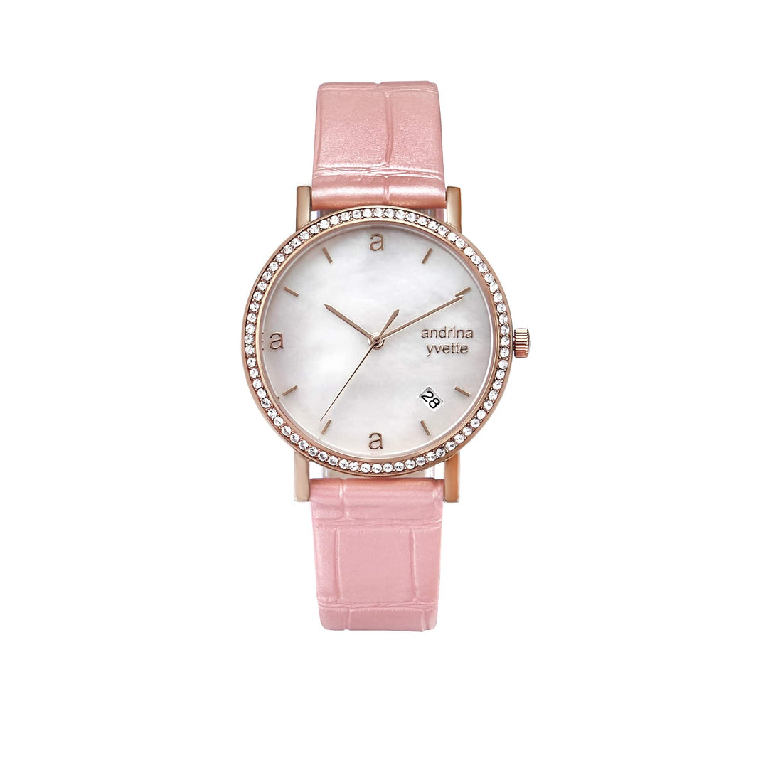 Classic Mother of Pearl Rose Gold | Baby Pink Genuine Leather New Collection