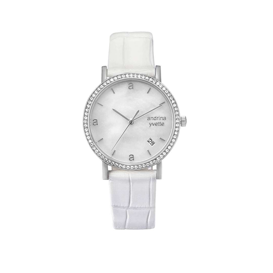 Classic Mother of Pearl Silver | Ivory White Genuine Leather