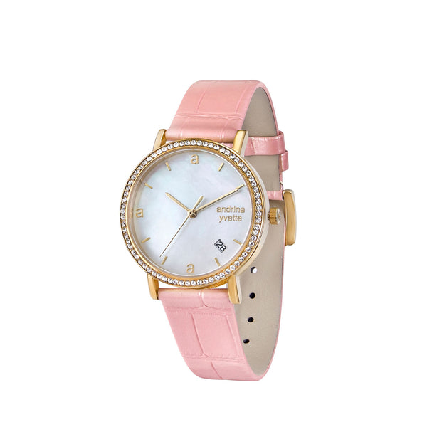 Classic Mother of Pearl Gold| Baby Pink Genuine Leather New Collection