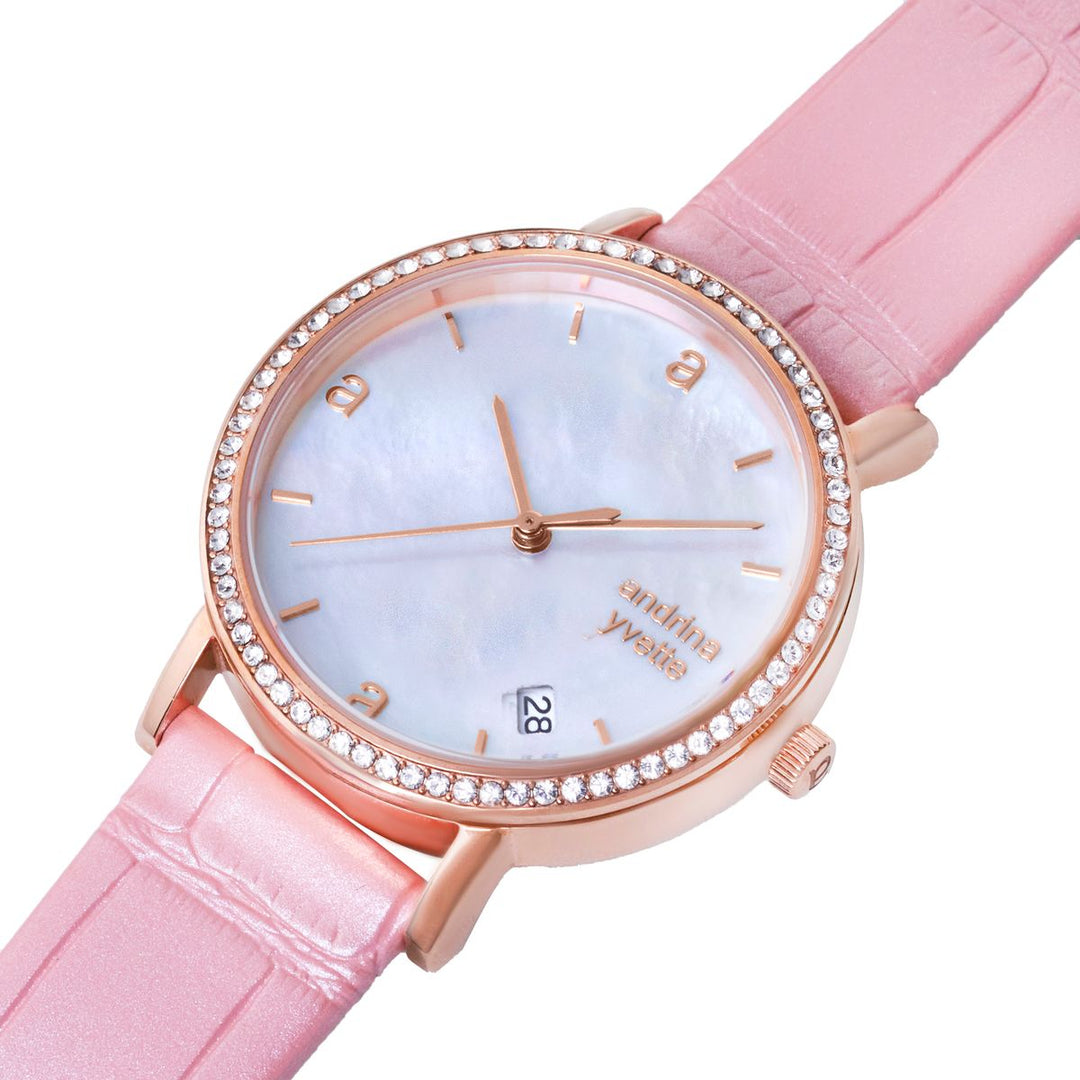Classic Mother of Pearl Rose Gold | Baby Pink Genuine Leather New Collection