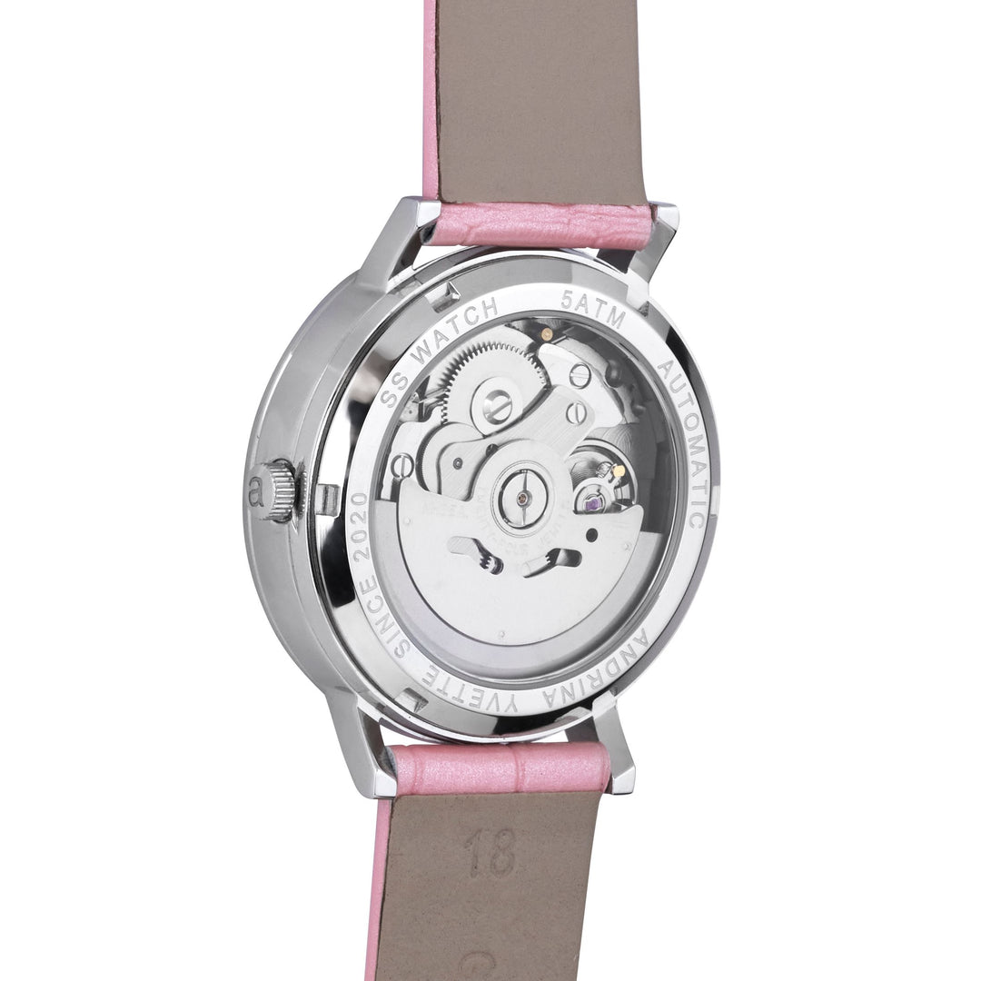 Classic Mother of Pearl Silver | Baby Pink Genuine Leather New Collection