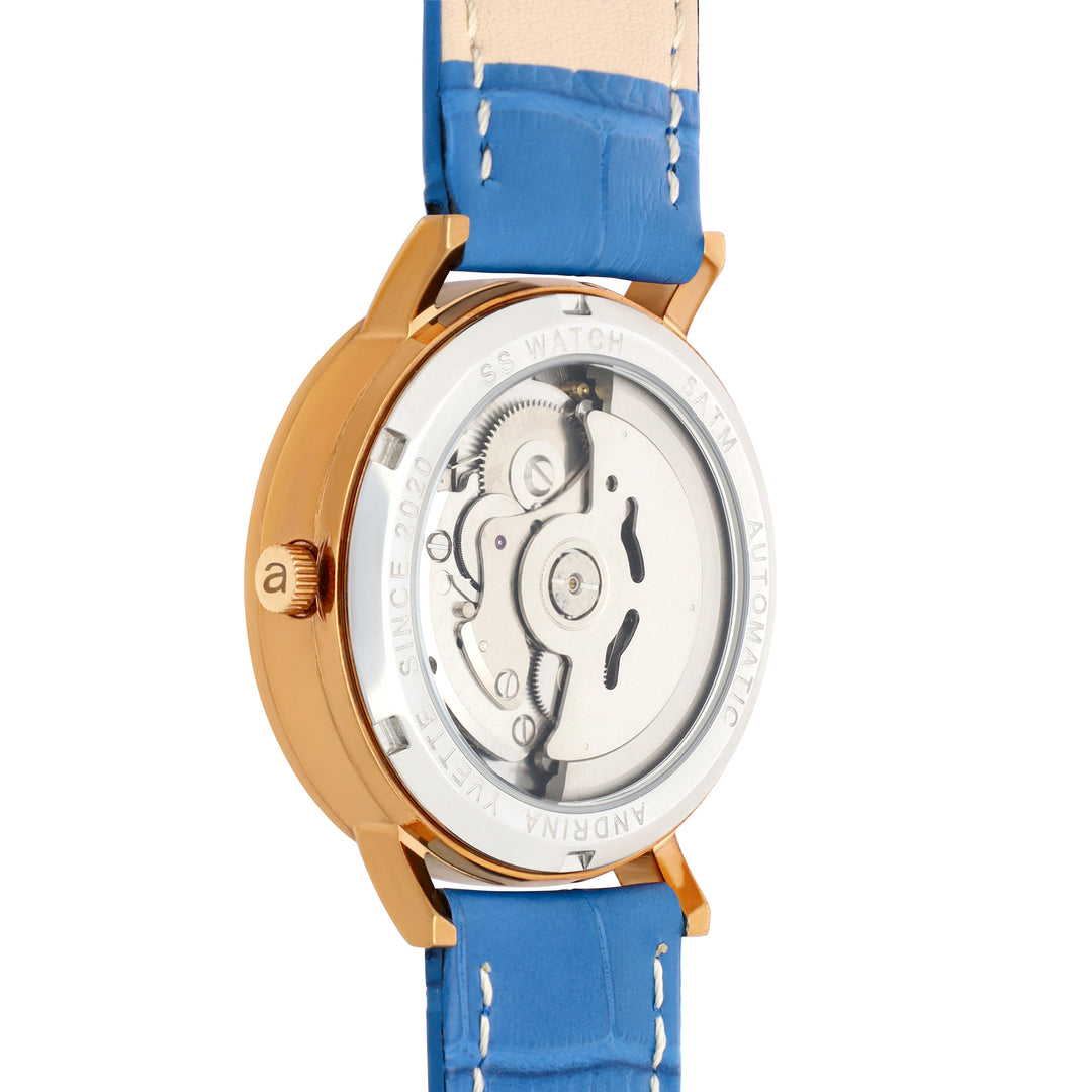 Classic Mother of Pearl Gold | Baby Blue Genuine  Leather New Collection