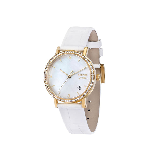 Classic Mother of Pearl Gold | Ivory White Genuine Leather New Collection