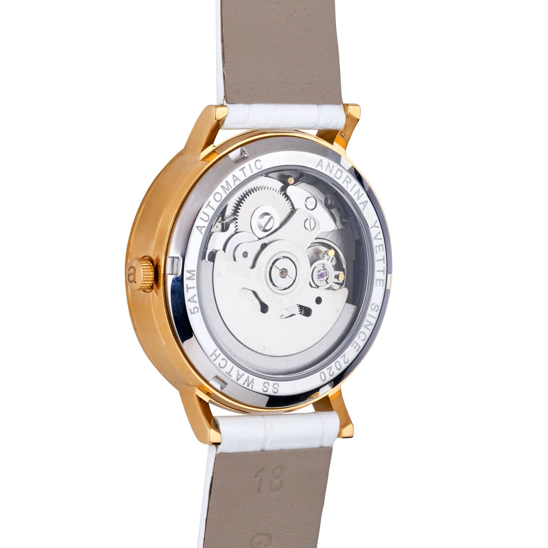 Classic Mother of Pearl Gold | Ivory White Genuine Leather New Collection
