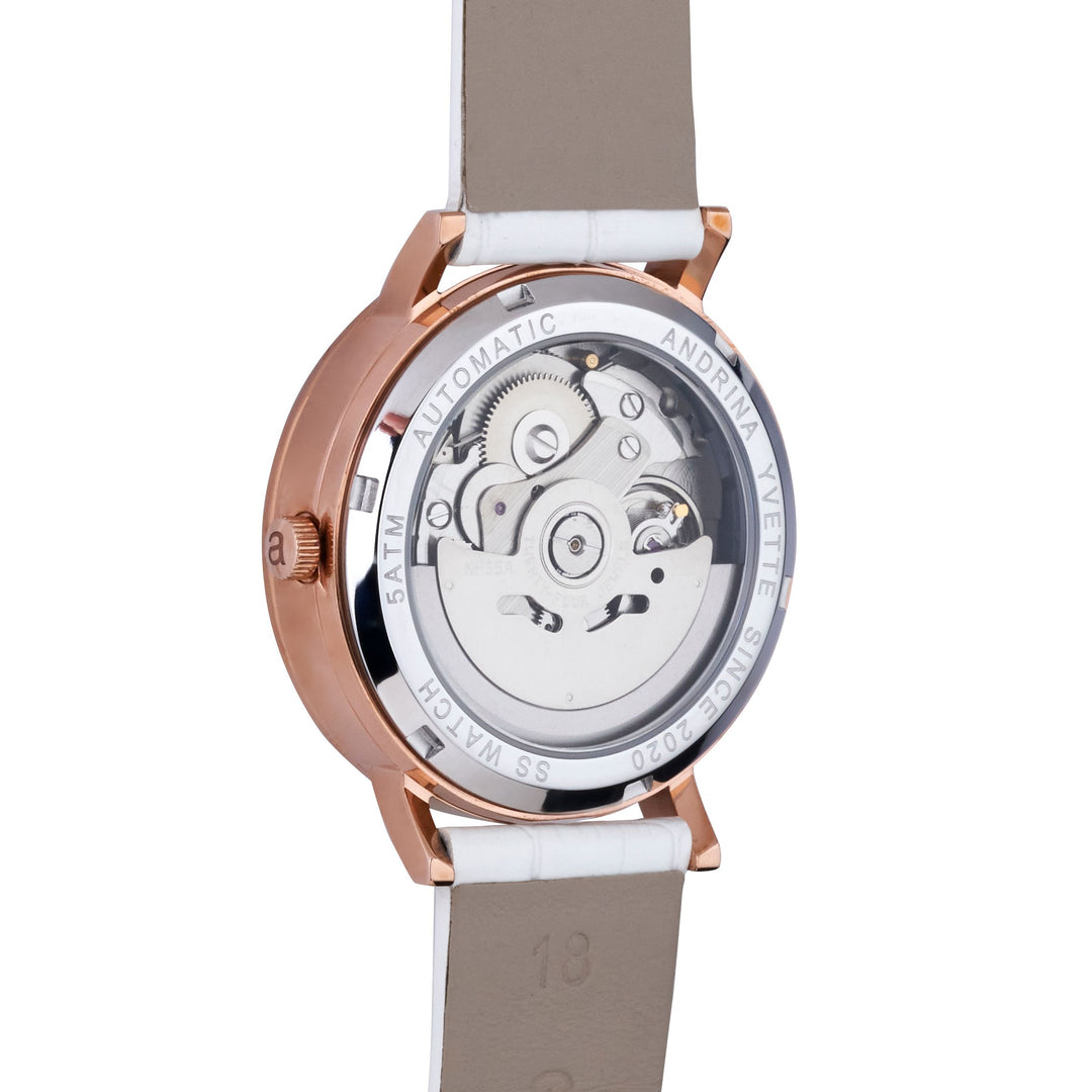 Classic Mother of Pearl Rose Gold | Ivory White Genuine Leather New Collection