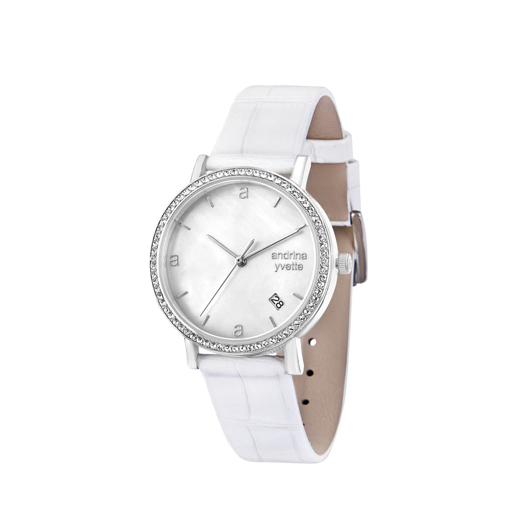 Classic Mother of Pearl Silver | Ivory White Genuine Leather