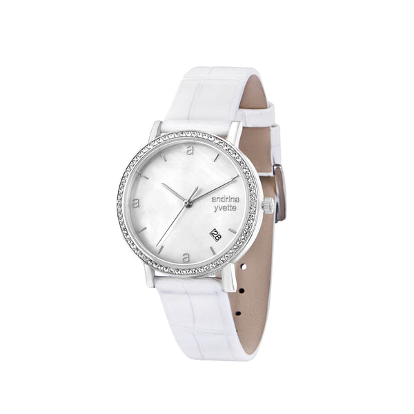 Classic Mother of Pearl Silver | Ivory White Genuine Leather