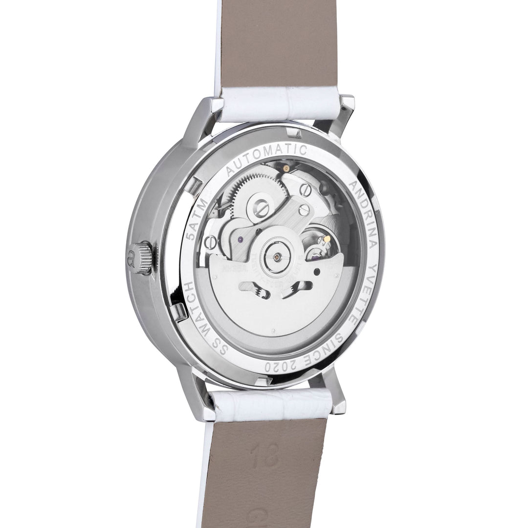 Classic Mother of Pearl Silver | Ivory White Genuine Leather