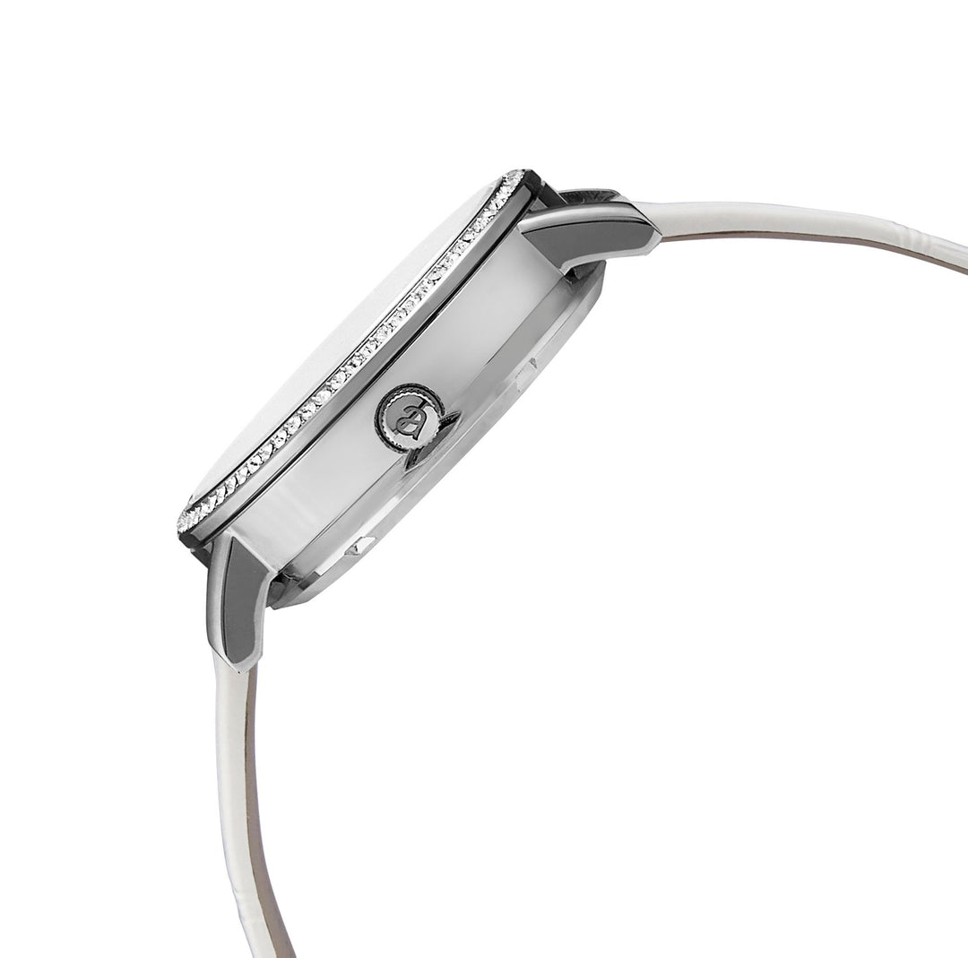 Classic Mother of Pearl Silver | Ivory White Genuine Leather