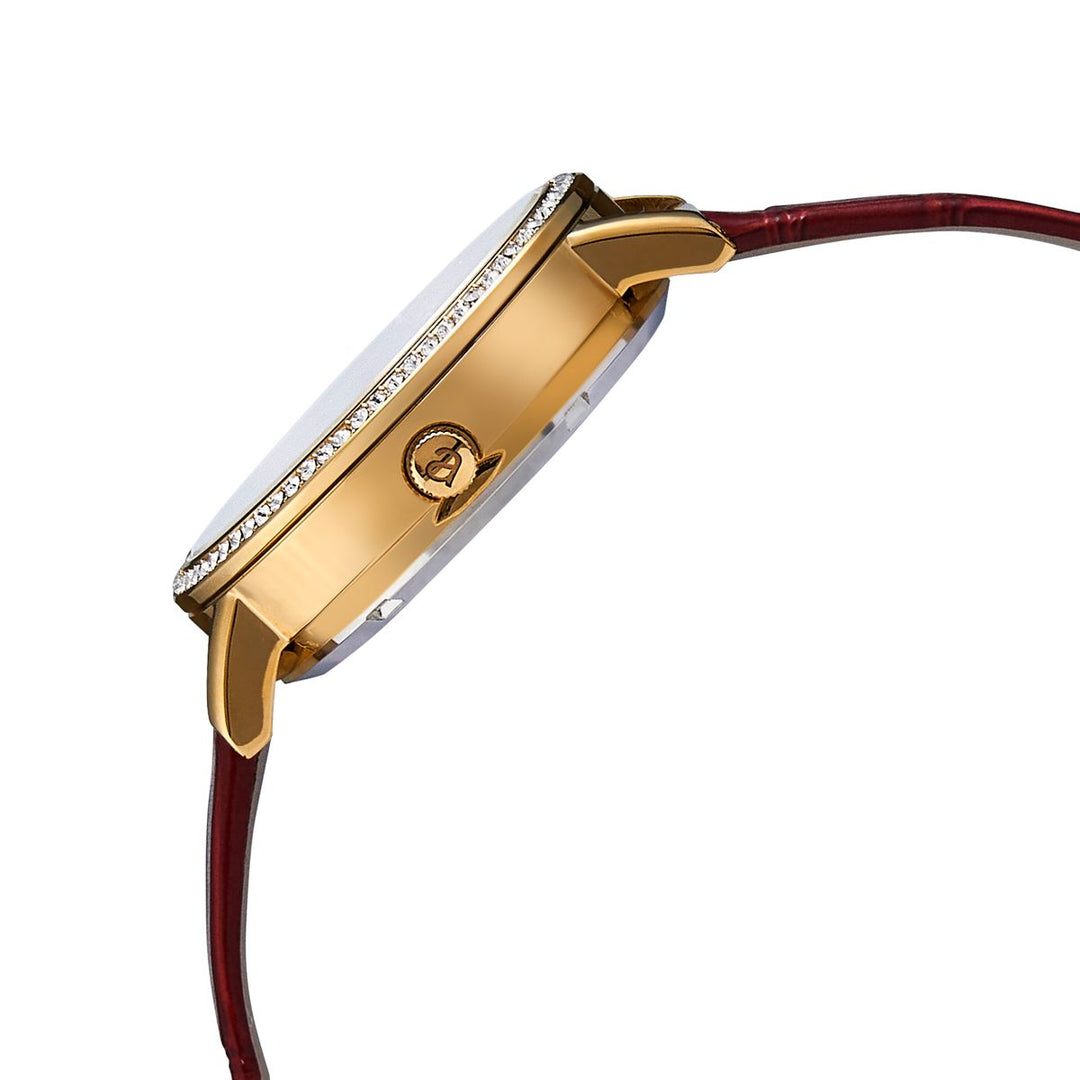 Classic Mother of Pearl Gold | Ruby Red  Genuine Leather New Collection